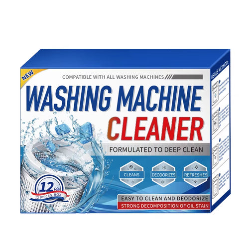 12/24Pcs Washing Machine Cleaner Tablets Penetrating Deep Clean Washer Cleaner Tablets for Front Loader and Top Load HE