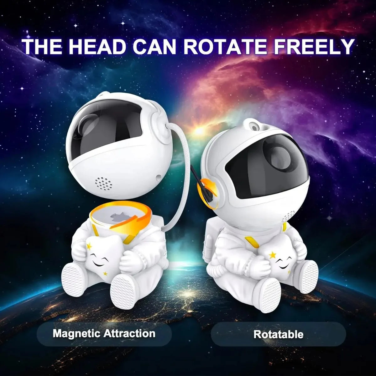 Galaxy Star Projector Night Lights, Starry Sky, Astronaut Atmosphere LED Lamp Decorative Bedroom Ceiling for Kids Children Gifts